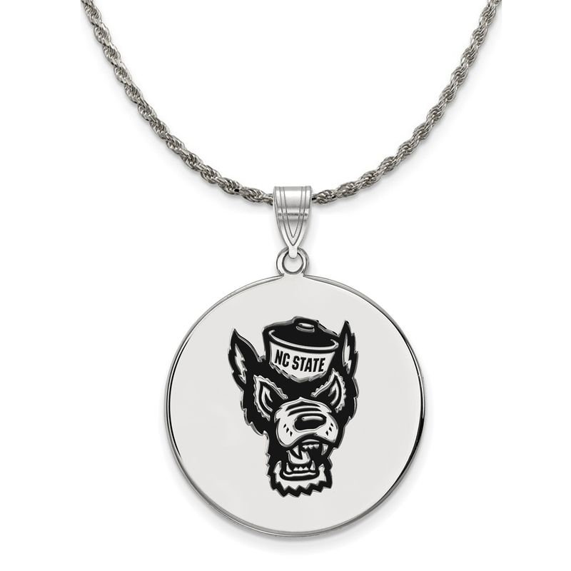 Sterling Silver North Carolina Xl Enamel Disc Necklace - 18 Inch